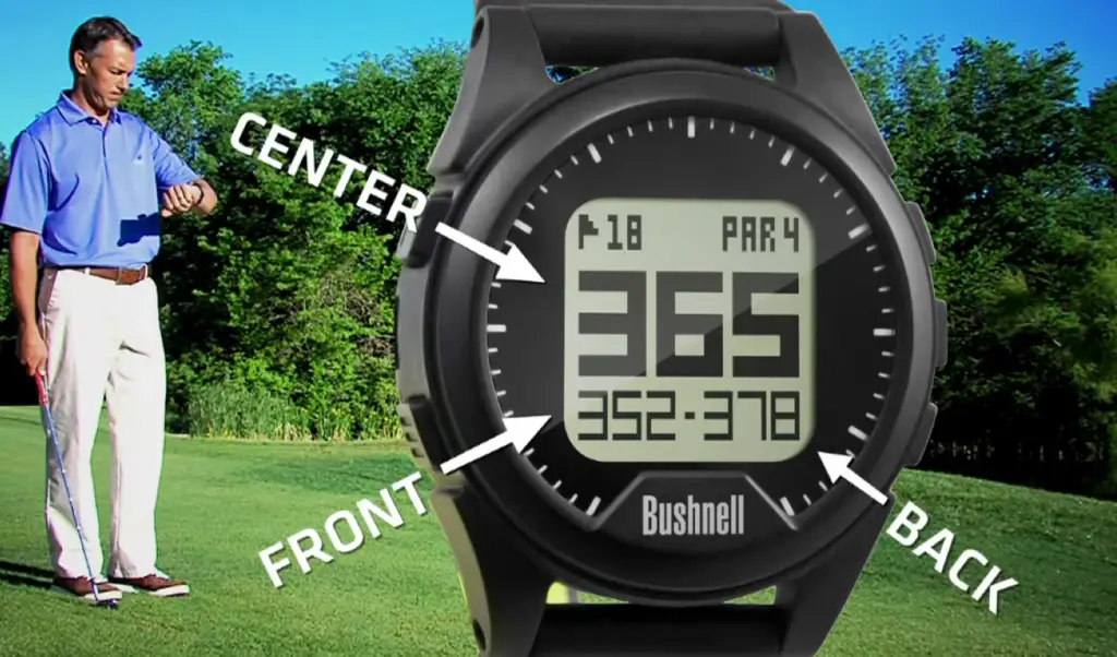 How do you turn a Bushnell Golf watch off?
